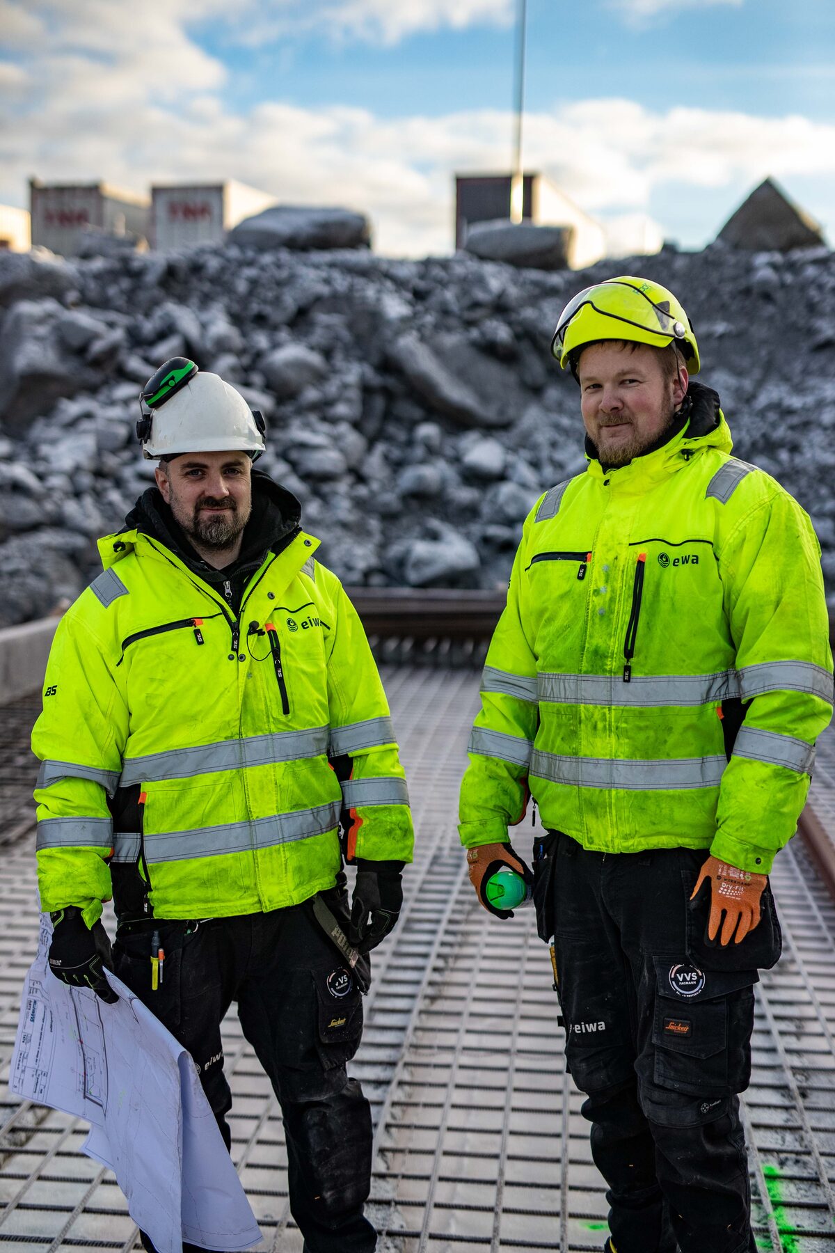 Eiwa prosjektteam på byggeplass